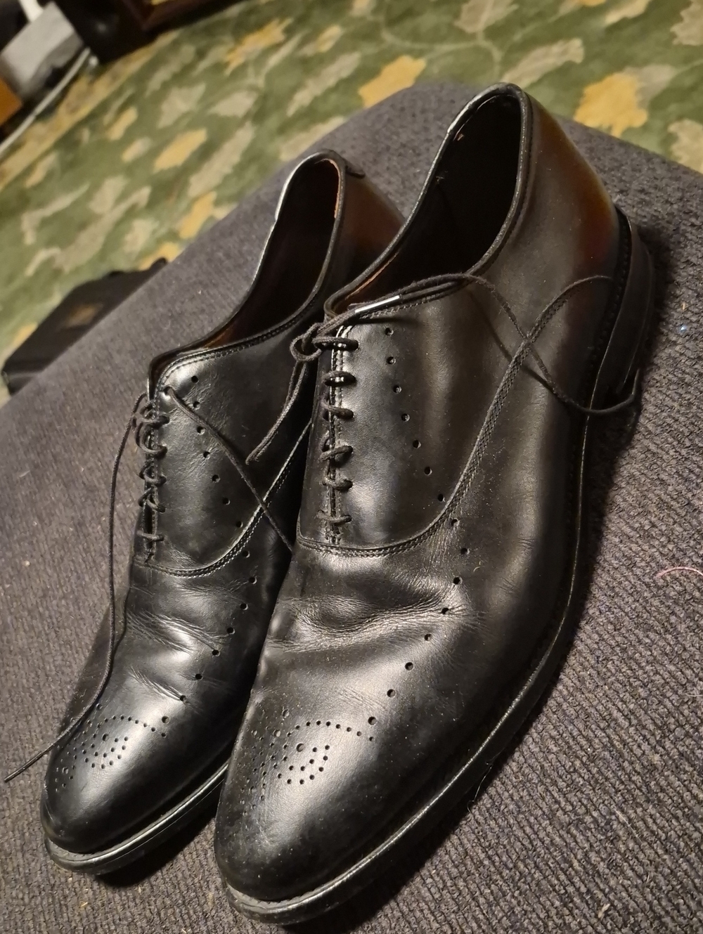 Allen Edmonds Black Leather Oxford Dress Shoes